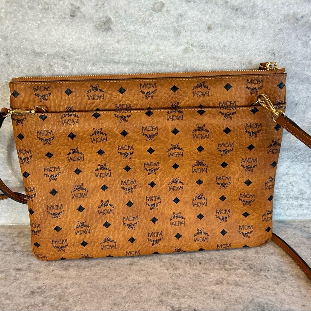 MCM Visetos Original Pouch in Cognac - Picture 6 of 11